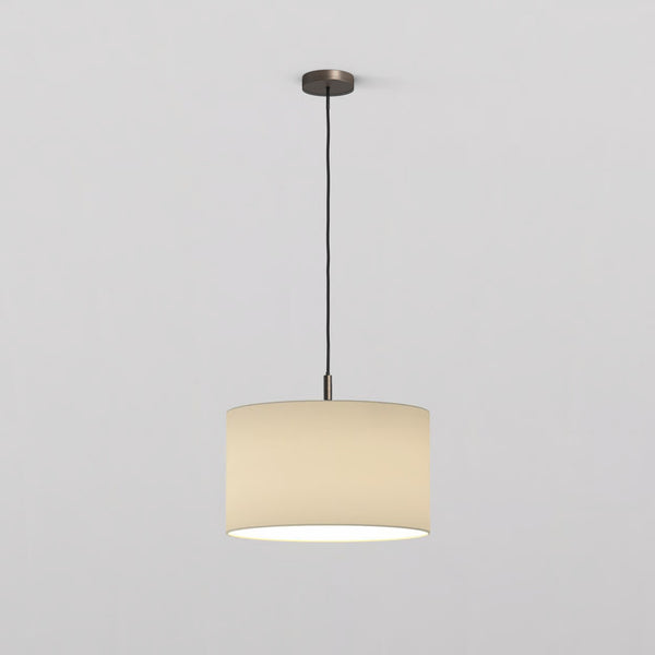Pendant in Bronze with Drum 420 Shade in Putty
