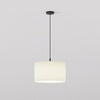 Pendant in Matt Black with Drum 420 Shade in White