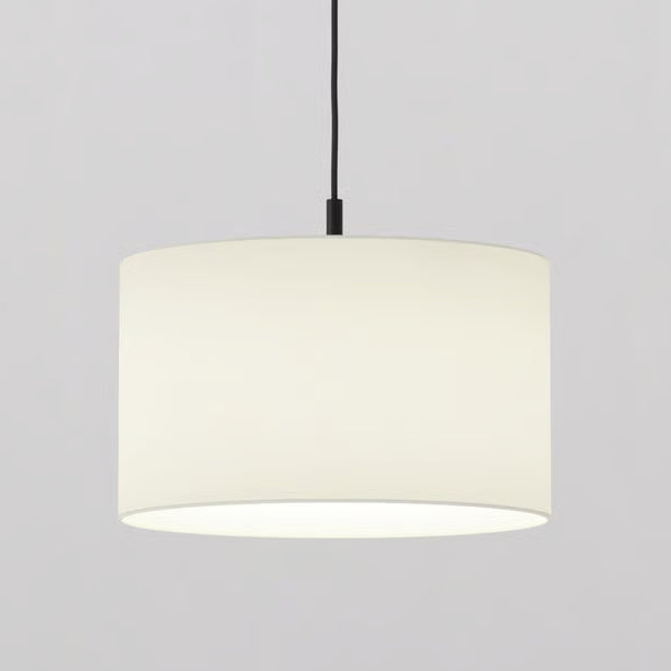 Pendant in Matt Black with Drum 420 Shade in White
