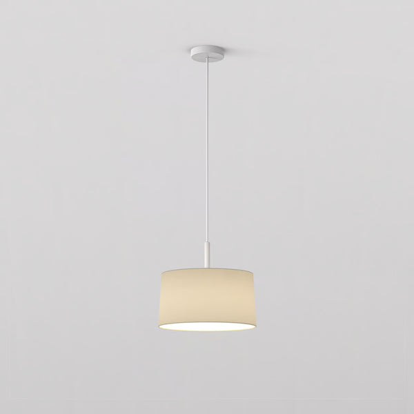 Pendant in Matt White with Drum 420 Shade in Putty