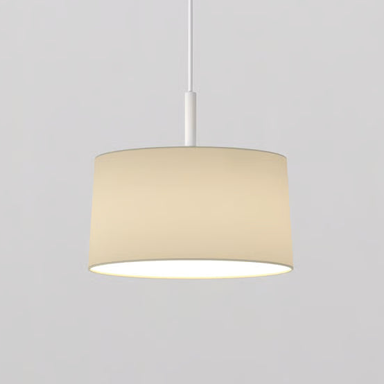 Pendant in Matt White with Drum 420 Shade in Putty