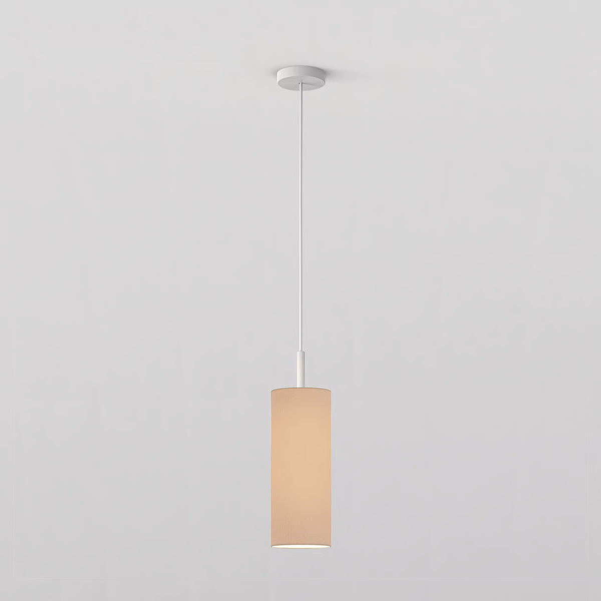Pendant in Matt White with Tube 135 Pendant Shade in Oyster