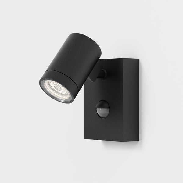 Bayville IP65 LED Spotlight in Textured Black with PIR Sensor