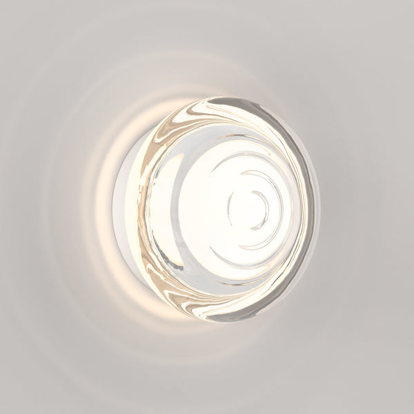 Drop IP44 Bathroom LED Wall Light with Textured Clear Glass