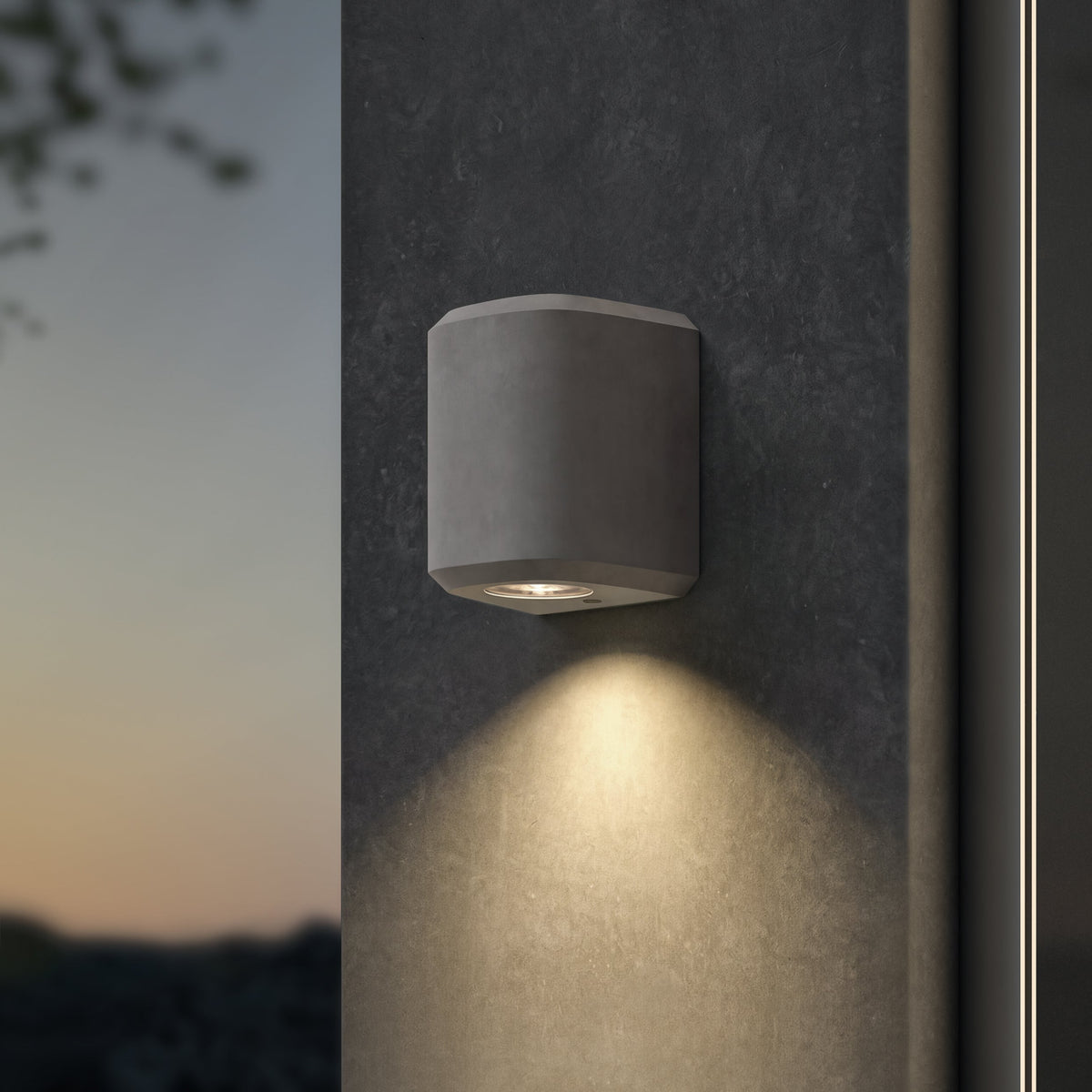 Brixham IP44 Exterior Coastal Wall Light in Grey Concrete