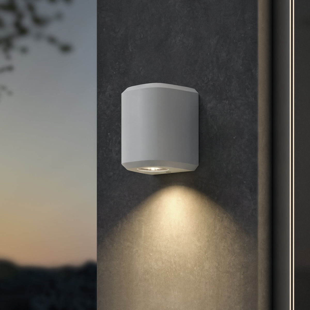 Brixham IP44 Exterior Coastal Wall Light in White Concrete