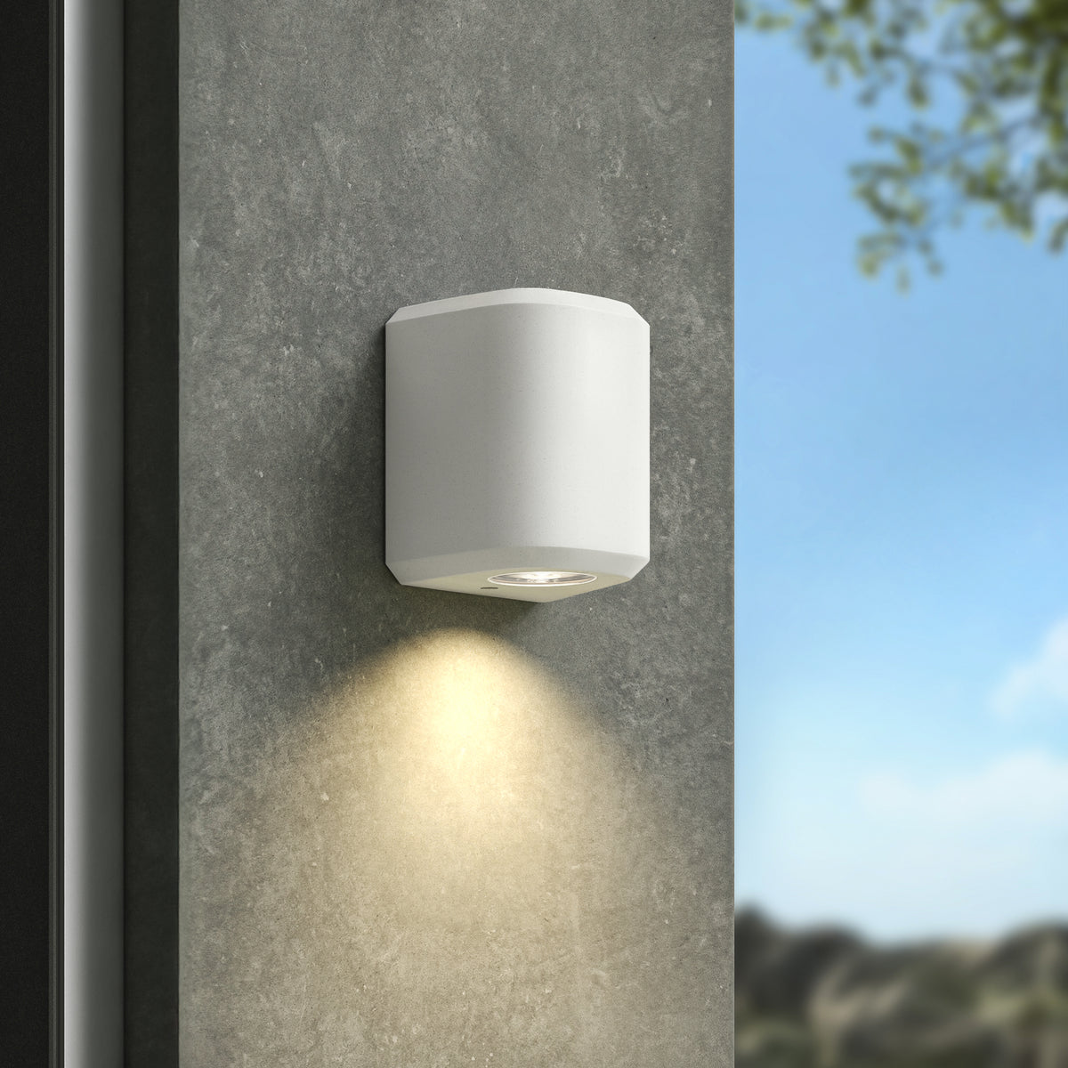 Brixham IP44 Exterior Coastal Wall Light in White Concrete