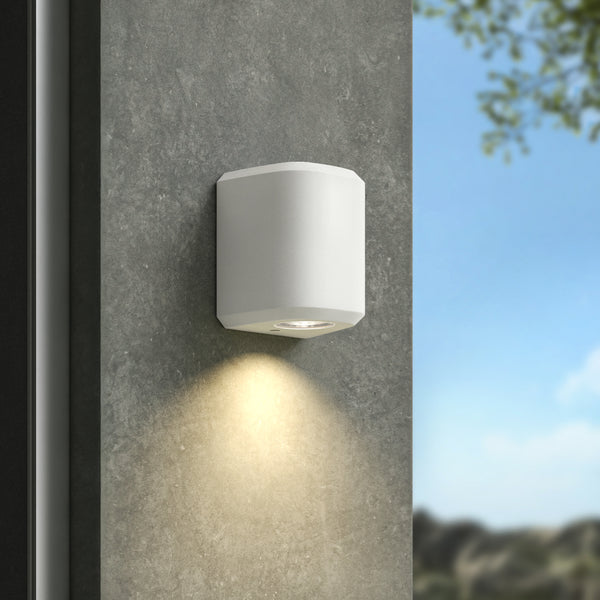 Brixham IP44 Exterior Coastal Wall Light in White Concrete