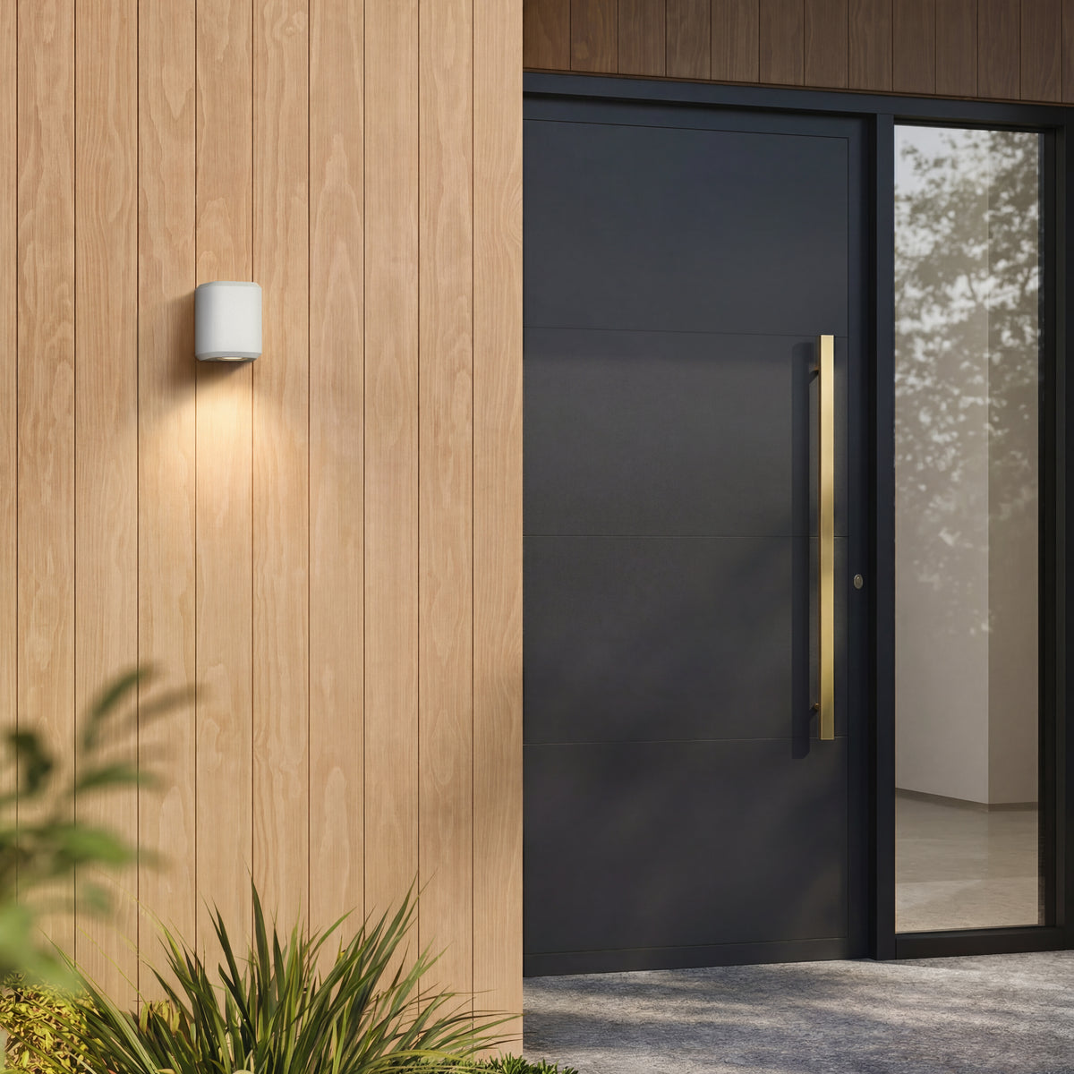 Brixham IP44 Exterior Coastal Wall Light in White Concrete