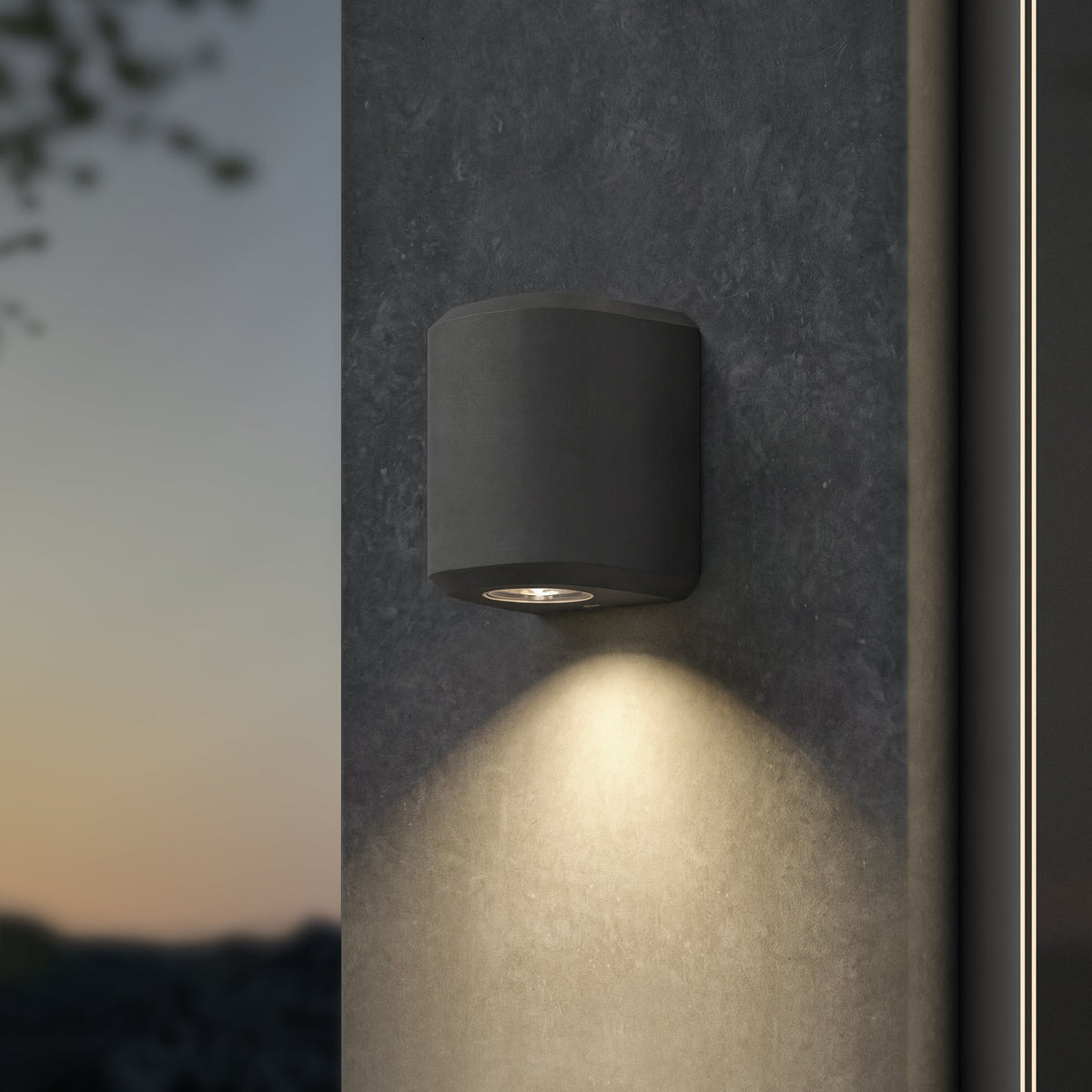 Brixham IP44 Exterior Coastal Wall Light in Charcoal Concrete