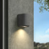 Brixham IP44 Exterior Coastal Wall Light in Charcoal Concrete