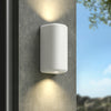 Brixham IP44 Exterior Coastal Up & Down Wall Light in White Concrete
