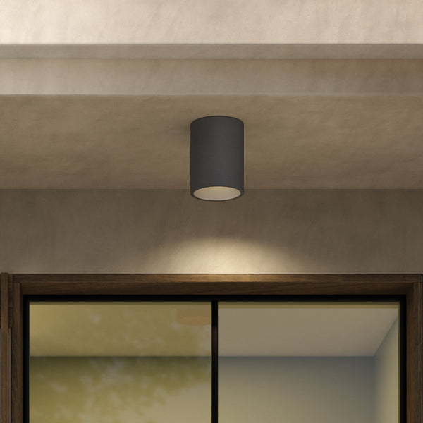 Kos Surface Mounted Coastal Round Downlight in Charcoal Concrete