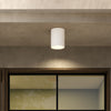 Kos Surface Mounted Coastal Round Downlight in White Concrete