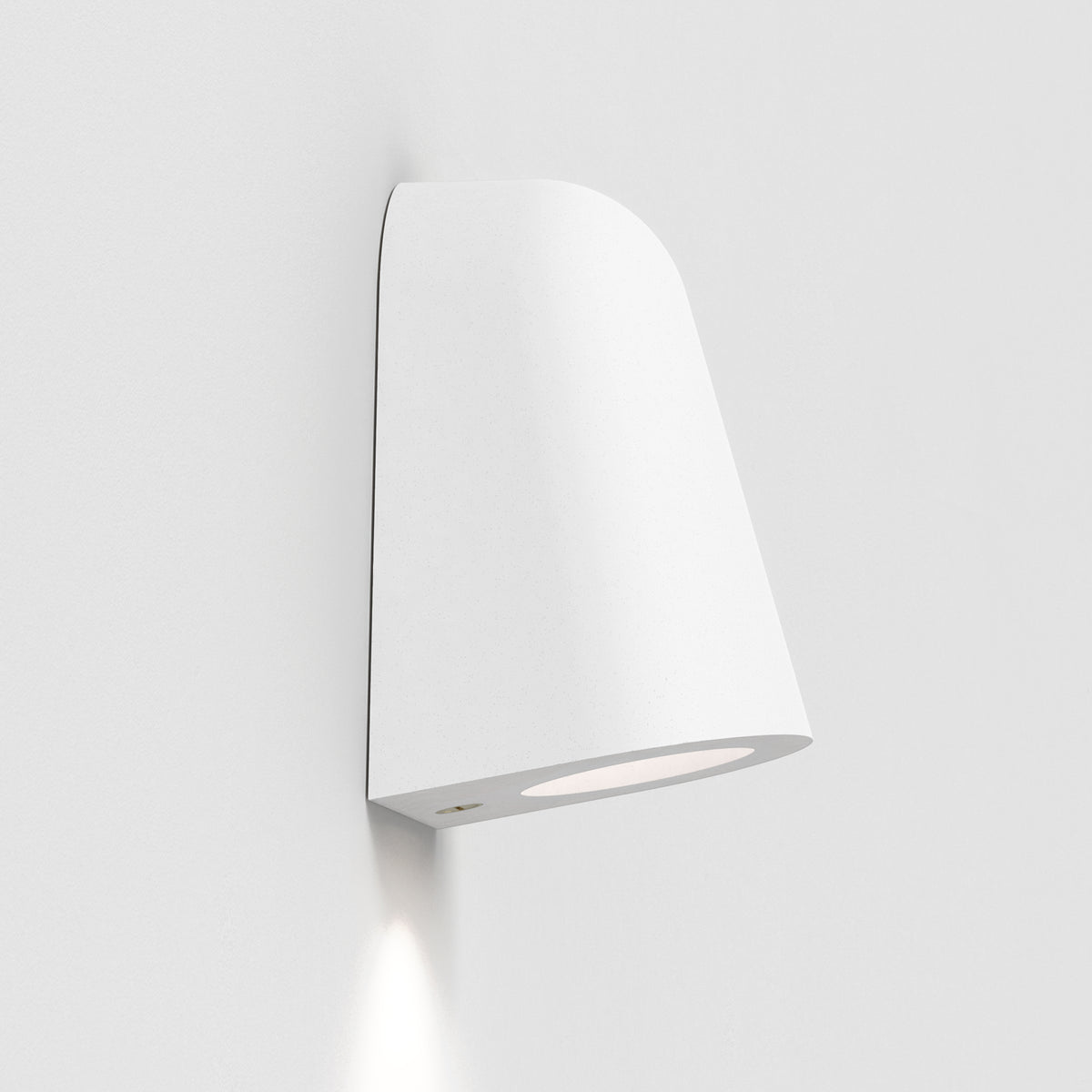 Mast IP44 Exterior Coastal Wall Light in White Concrete