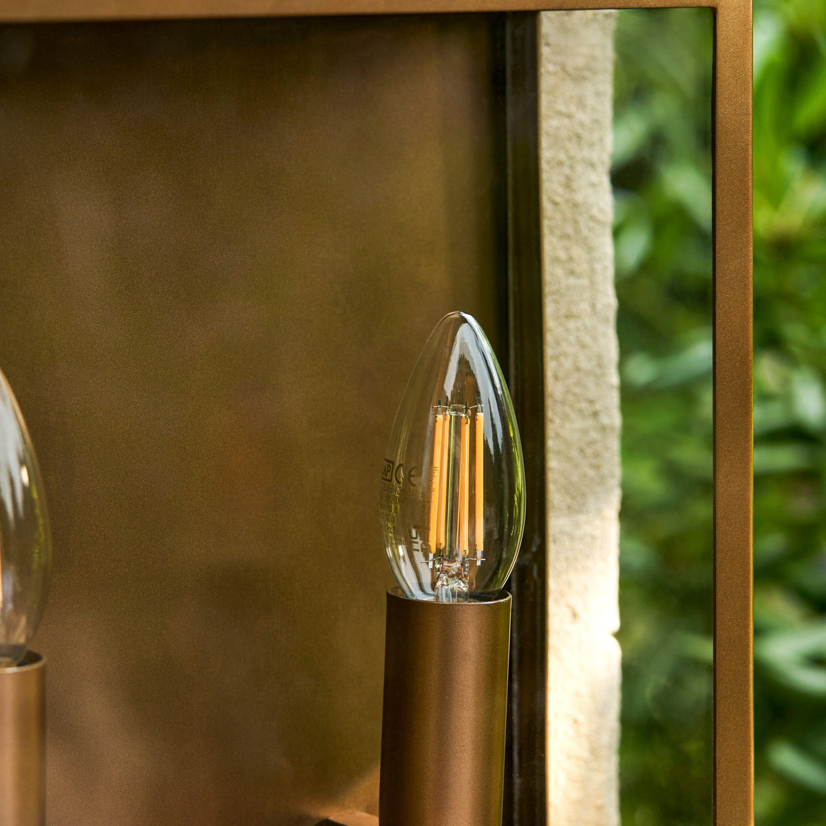 Sandford Outdoor Double Box Lantern In Antique Brass