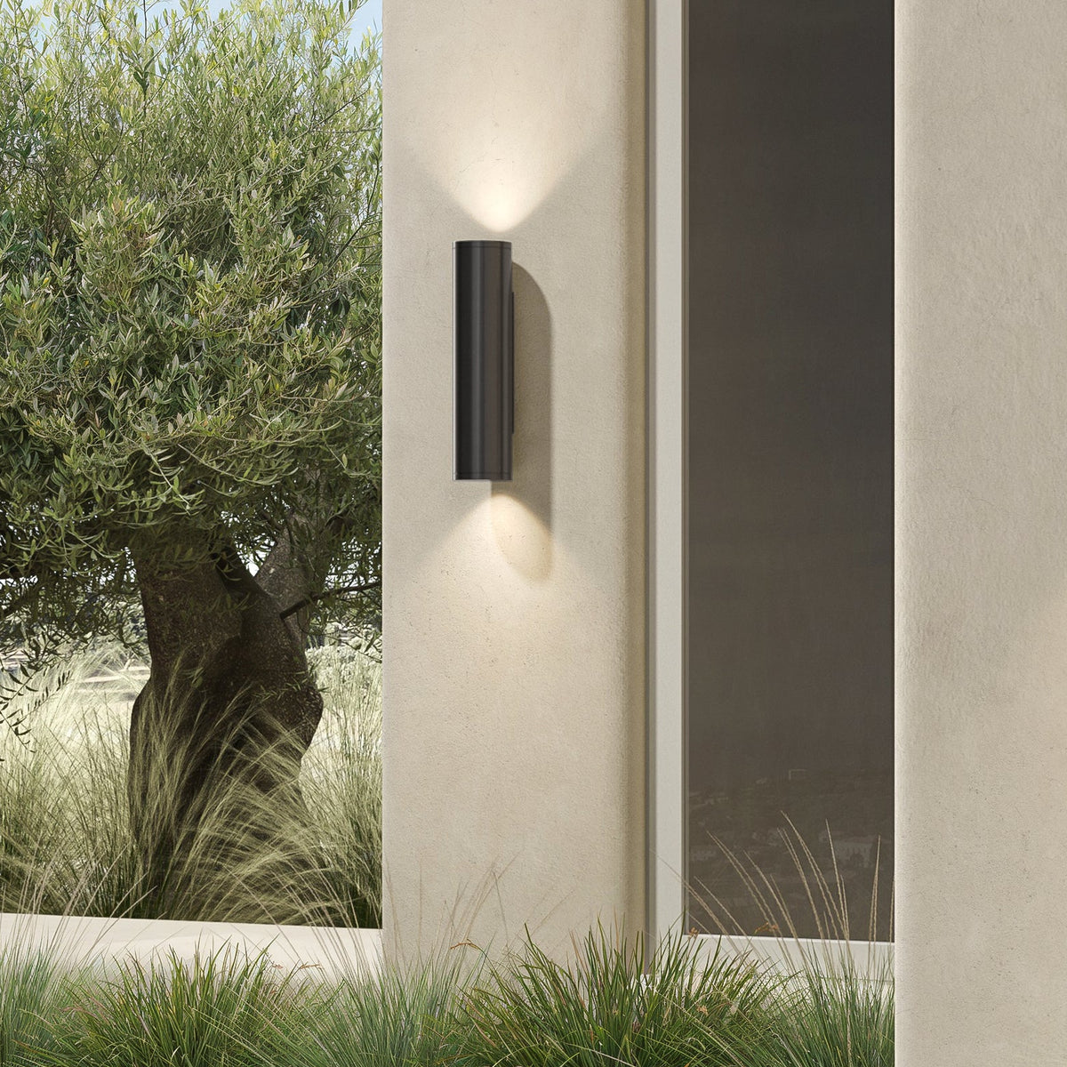 Ava 300 Coastal Up & Down Wall Light in Brushed Gun Metal Grey