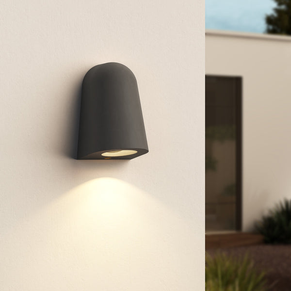 Mast IP44 Exterior Coastal Wall Light in Charcoal Concrete