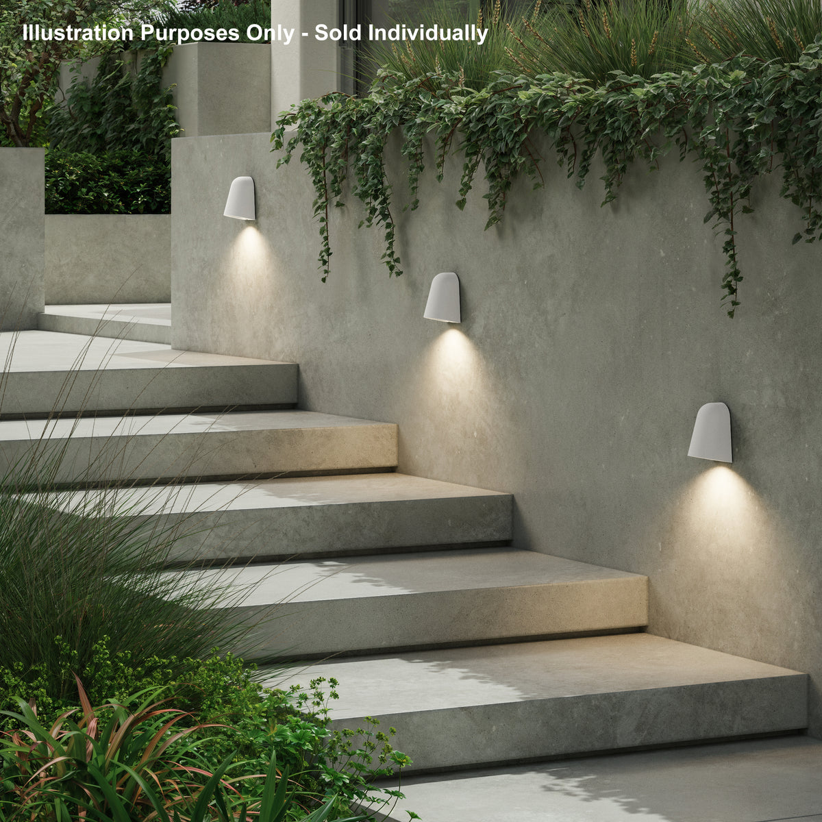 Mast IP44 Exterior Coastal Wall Light in White Concrete