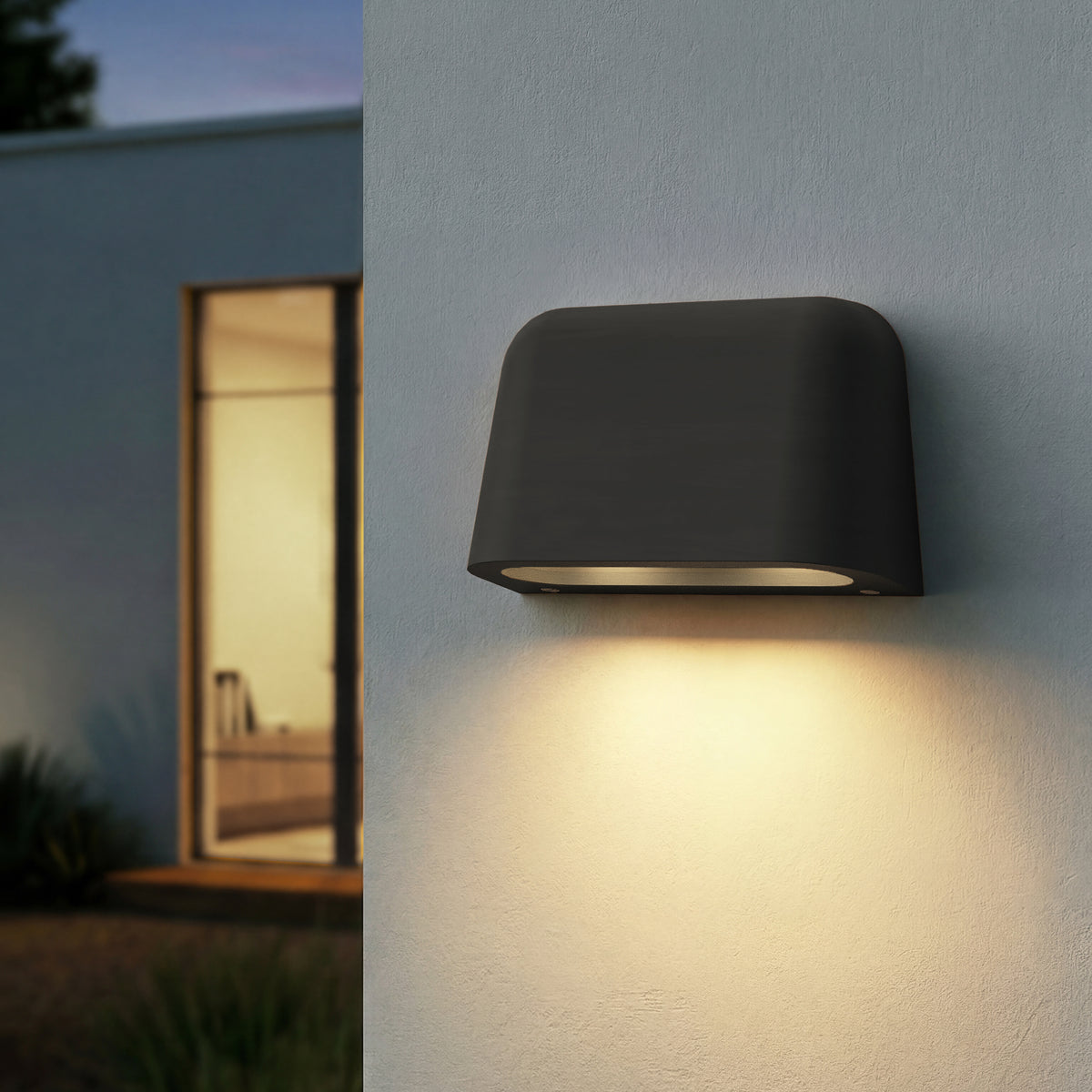 Mast Twin Exterior Coastal Wall Light in Charcoal Concrete