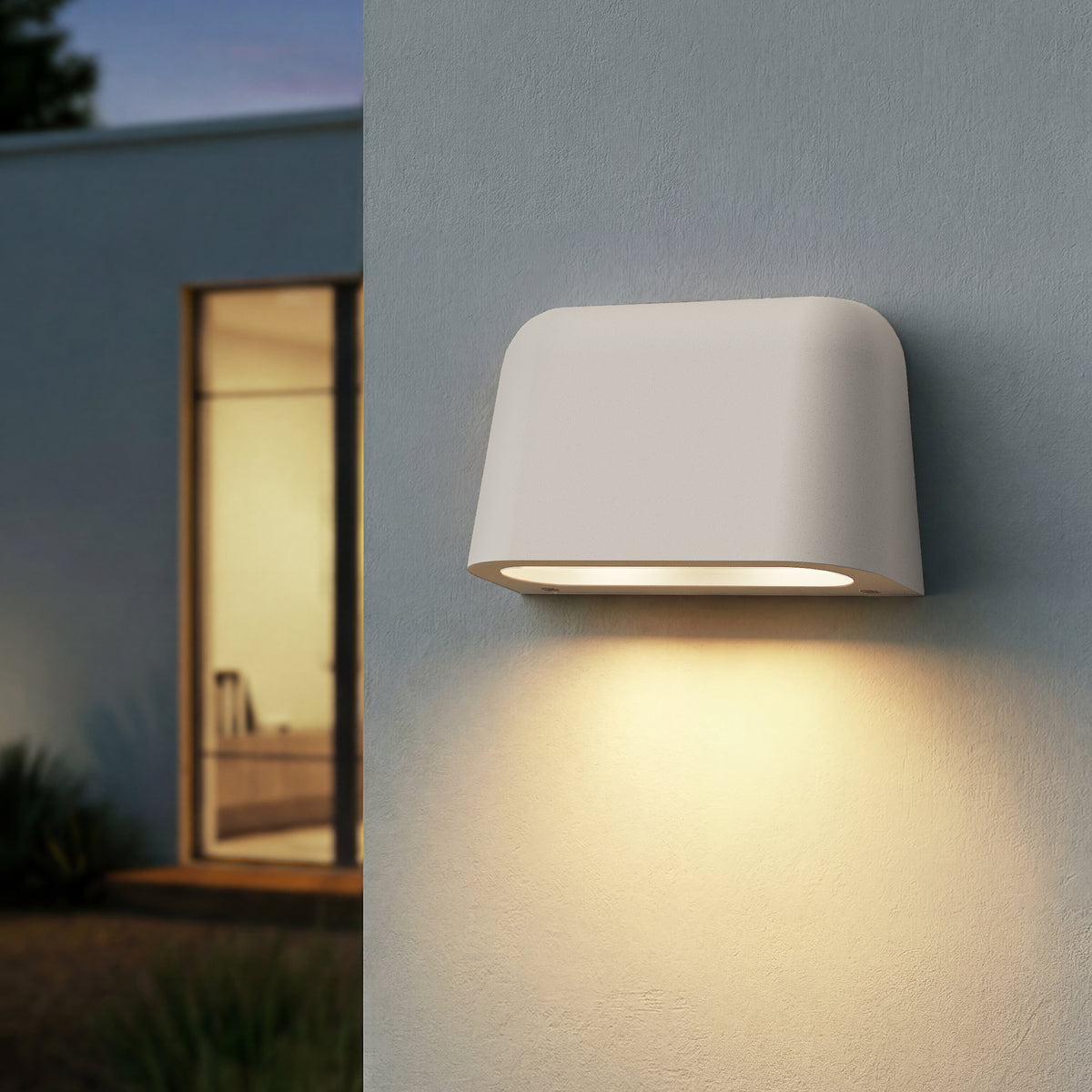 Mast Twin Exterior Coastal Wall Light in White Concrete
