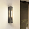 Harvard IP44 Coastal Wall Light in in Brushed Gun Metal Grey with Ribbed Glass