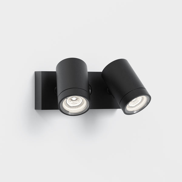 Bayville IP65 Twin LED Spotlight in Textured Black with PIR Sensor