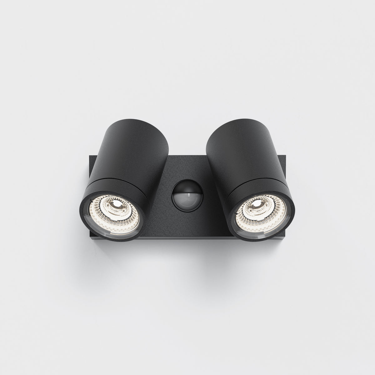 Bayville IP65 Twin LED Spotlight in Textured Black with PIR Sensor
