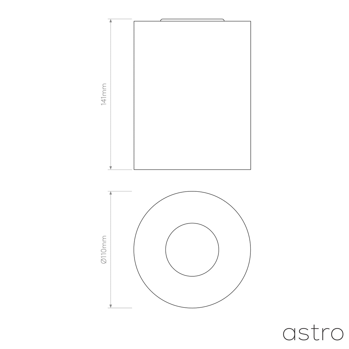 Kos Surface Mounted Coastal Round Downlight in Charcoal Concrete