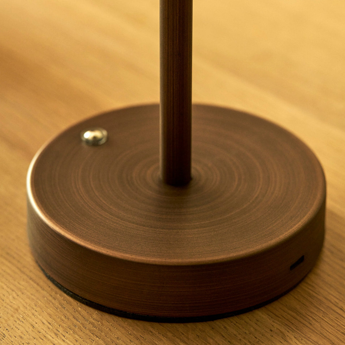 Burleigh Rechargeable Bronze Table Lamp With Rattan Shade