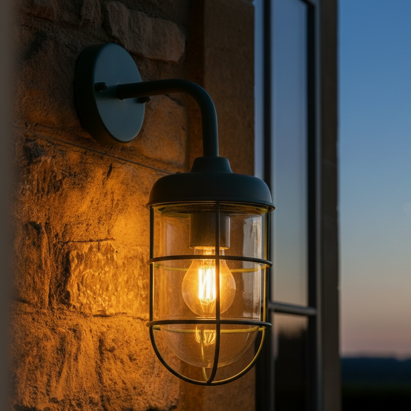 Harbour Outdoor Wall Light in Thistle Green