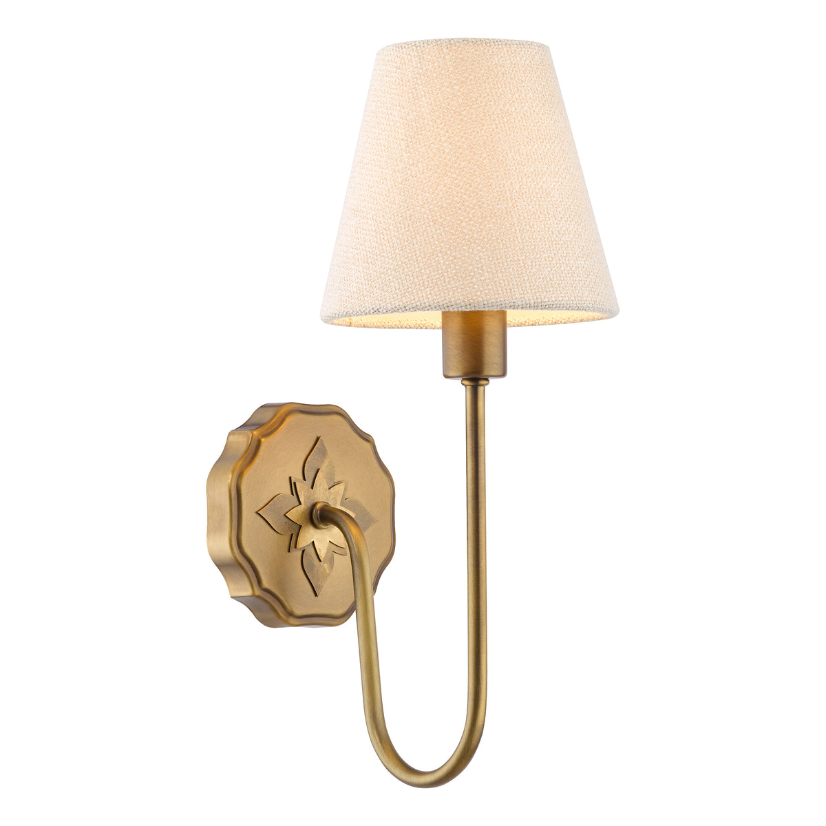Adyara Wall Light in Antique Bronze With Tapered Linen Shade