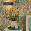 Alvaro Wall Light in Antique Brushed Brass With Navy Blue Velvet Shade
