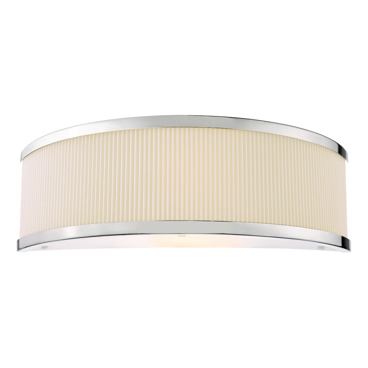 Alvaro Wall Light In Polished Chrome With Pleated Ivory Shade