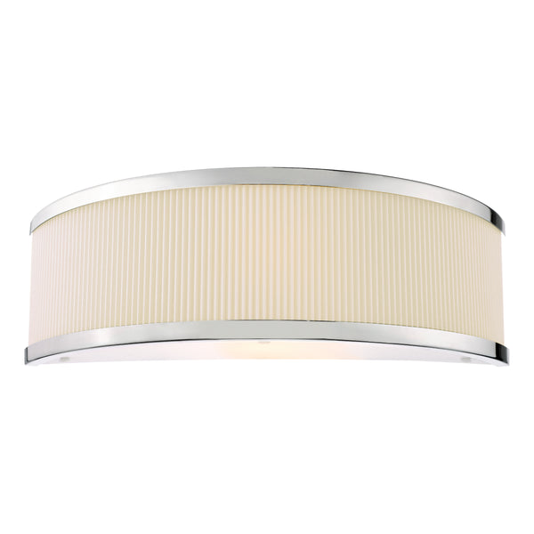 Alvaro Wall Light In Polished Chrome With Pleated Ivory Shade