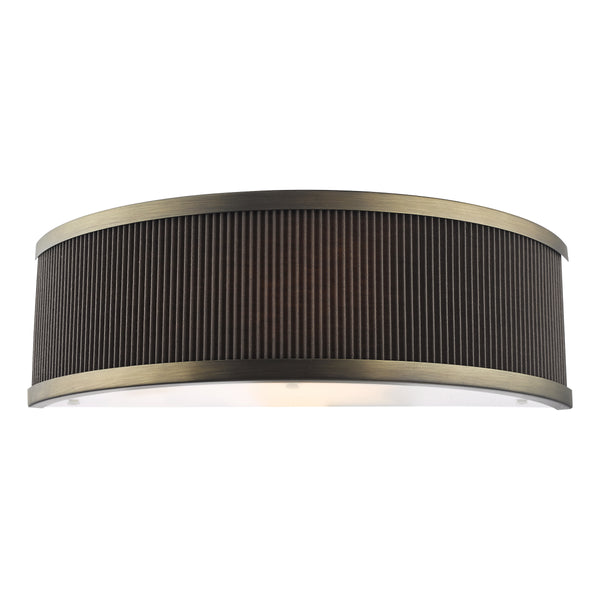 Alvaro Wall Light In Antique Bronze With Pleated Mushroom Shade