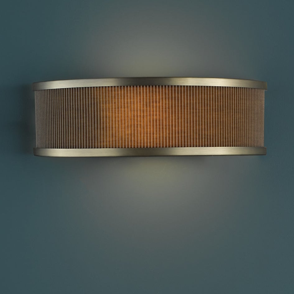 Alvaro Wall Light In Antique Bronze With Pleated Mushroom Shade