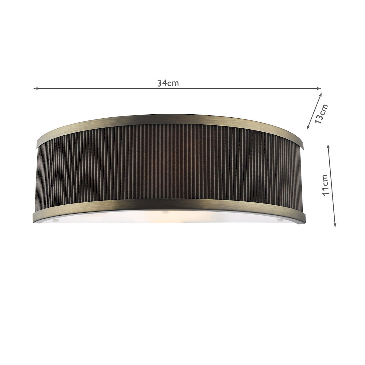 Alvaro Wall Light In Antique Bronze With Pleated Mushroom Shade
