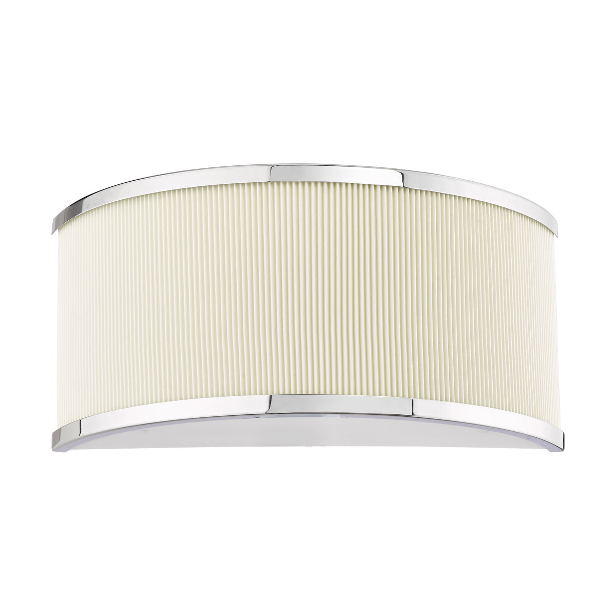 Alvaro Large Wall Light In Polished Chrome With Pleated Ivory Shade