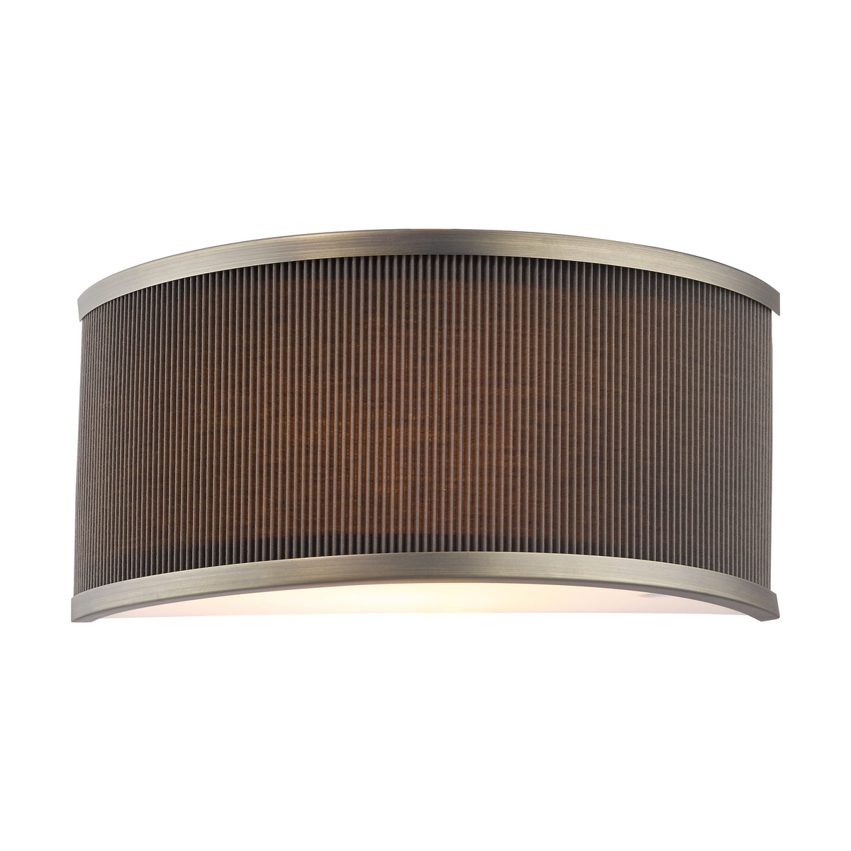 Alvaro Large Wall Light in Antique Bronze With Pleated Mushroom Shade
