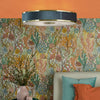 Alvaro Large Semi Flush Ceiling Light In Brushed Brass With Navy Blue Velvet Shade