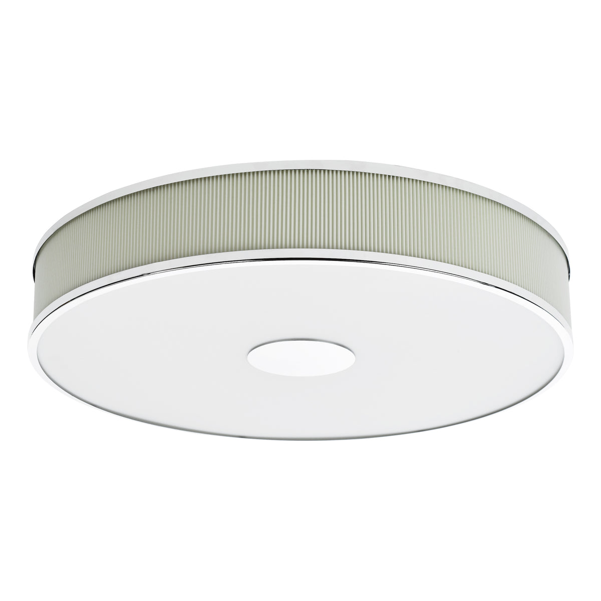 Alvaro Large Semi Flush Ceiling Light In Polished Chrome With Pleated Ivory Shade