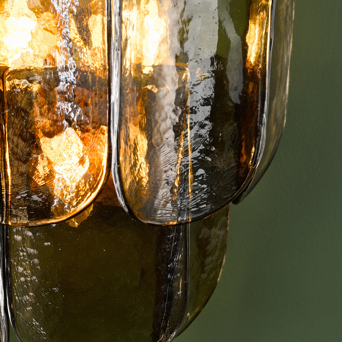 Anielle Wall Light in Natural Brass with Tea Smoked Glass Panels
