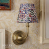 Apsley Rechargeable Wall Light in Matt Antique Brass with Multi Colour Cotton Shade