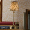 Apsley Rechargeable Table Lamp in Matt Antique Brass with Green Cotton Shade