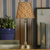 Apsley Rechargeable Table Lamp in Matt Antique Brass with Yellow Cotton Shade