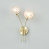 Avari Switched Wall Light In Satin Brass With Frosted Glass Shades