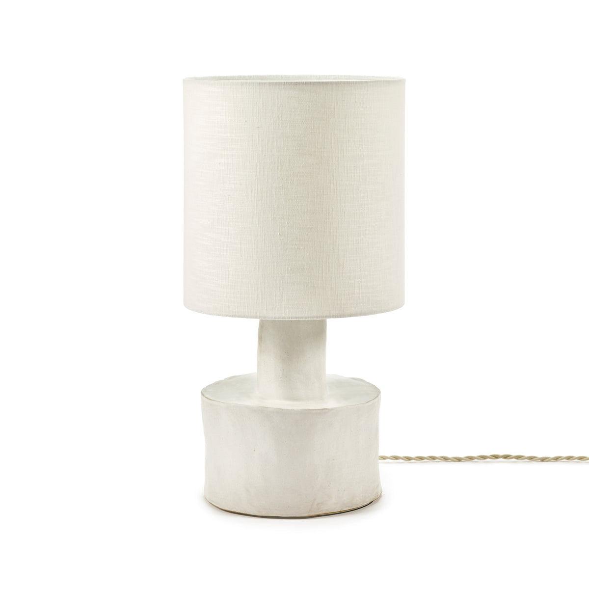 Catherine Stoneware Table Lamp In Matt White
