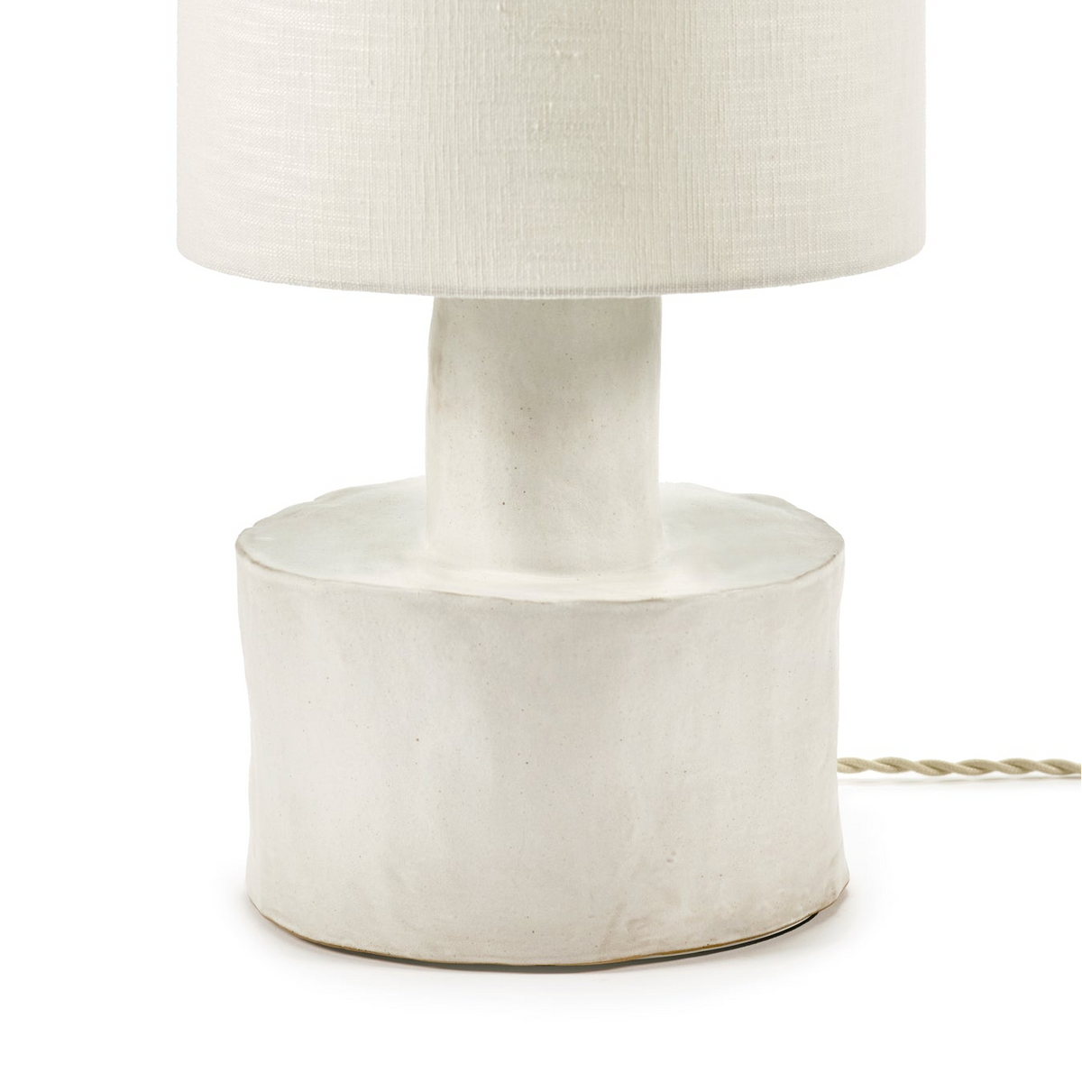 Catherine Stoneware Table Lamp In Matt White