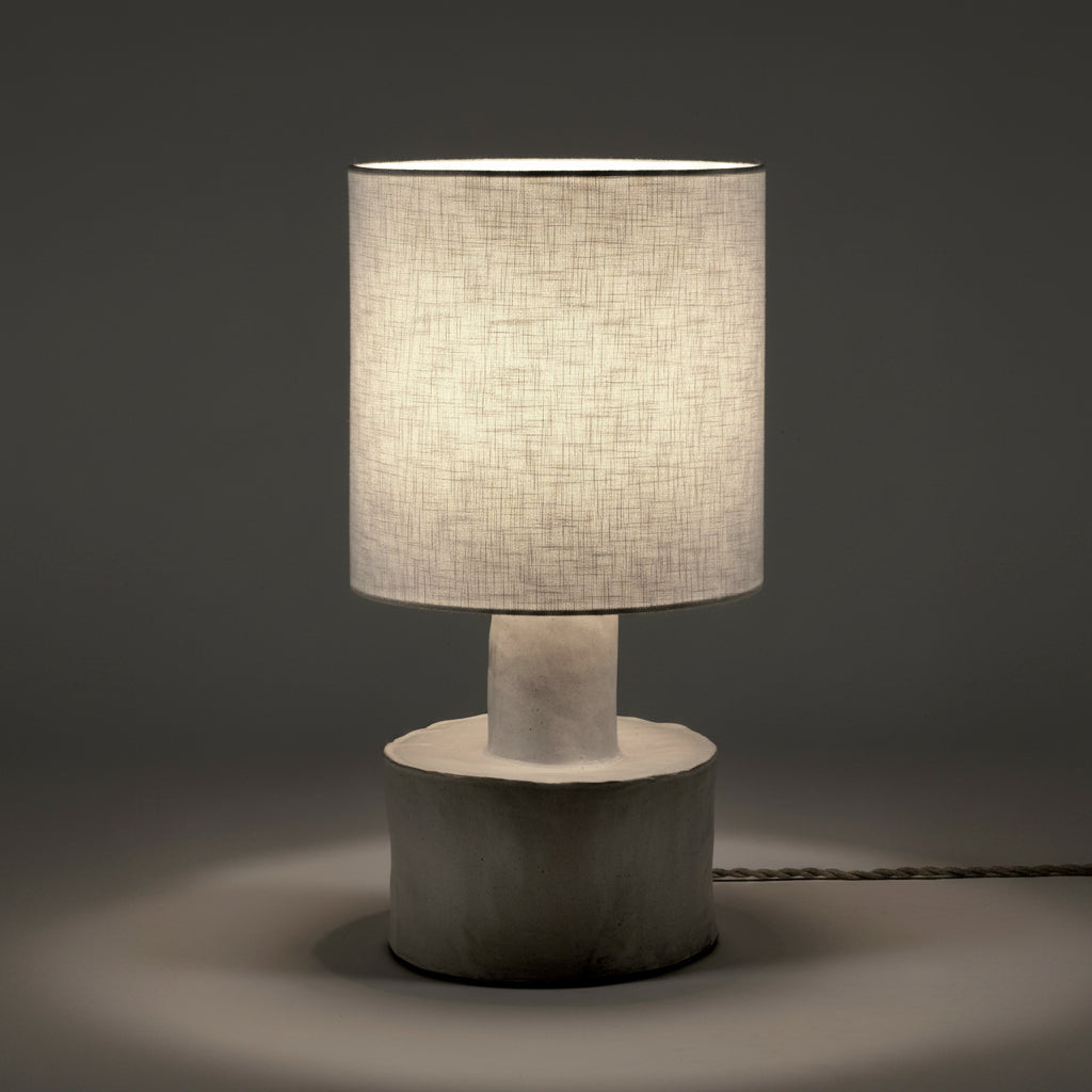 Catherine Stoneware Table Lamp In Matt White